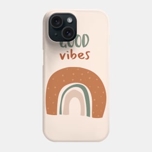 Good Vibes Boho Pastel Rainbow Organic abstract art Phone Case