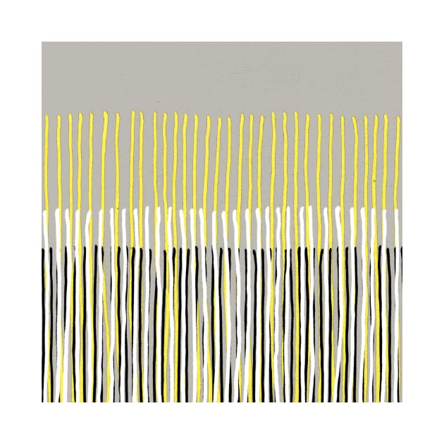 Yellow Rising - Abstract Stripes in Yellow, Grey, Black & White by micklyn