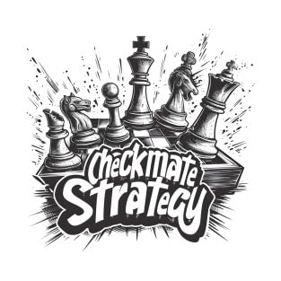 Checkmate Strategy Dynamic Chess Board Illustration T-Shirt