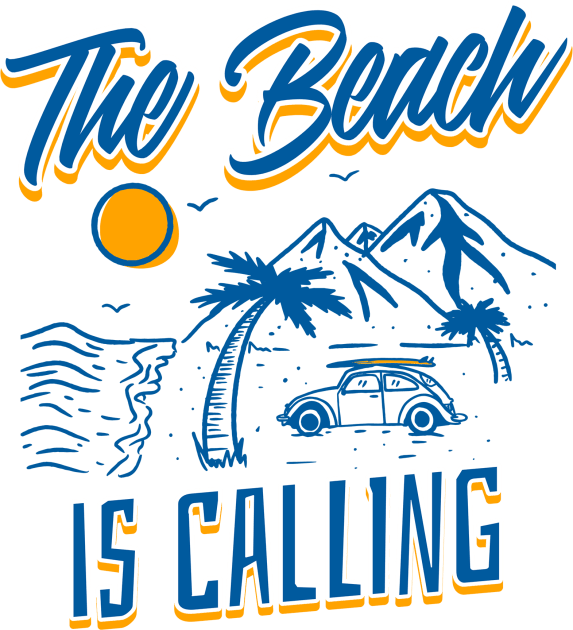 Vintage Retro The Beach is Calling Home is where the beach is Kids T-Shirt by Joaddo