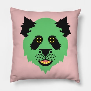 Panda Face Green Pillow