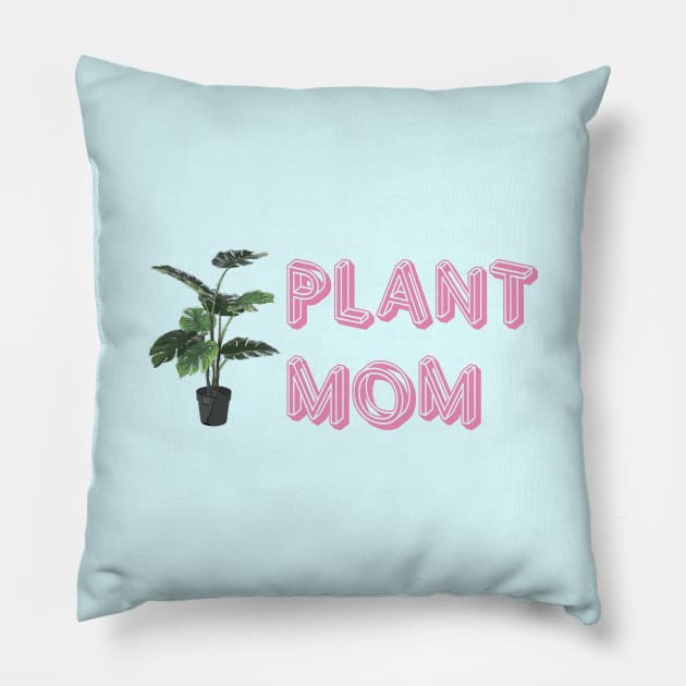 Plant Mom, pink with house plant Pillow by Window House