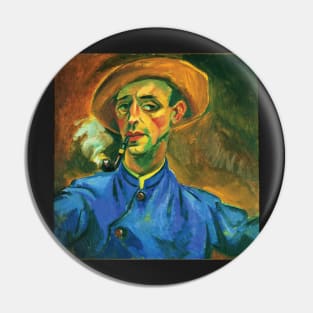 Self-Portrait with Pipe and Hat by Max Pechstein Pin