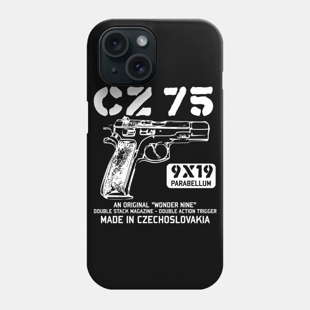 CZ 75 - Vintage 9mm Pistol, Firearm, Gun Phone Case by SpaceDogLaika