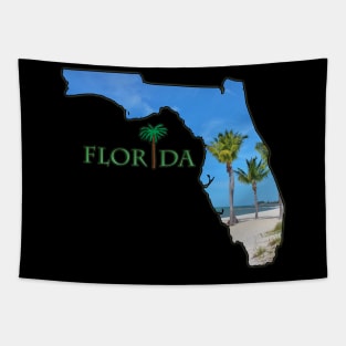 Florida State Outline (Key West Beach) Tapestry