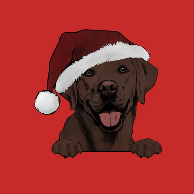 Merry Christmas Chocolate Lab by rmcbuckeye