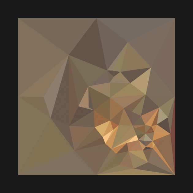 Dark Tan Brown Abstract Low Polygon Background by retrovectors