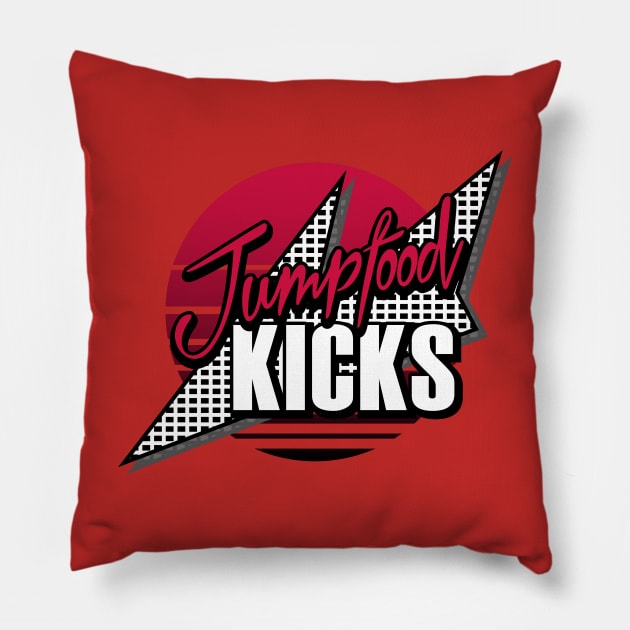 Jumpfood Kicks-Jordan Red Pillow by JunkfoodCinema