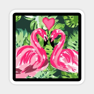 Pink Flamingo Love Magnet