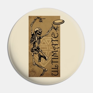 Ultimate Frisbee Vintage Skull Pin