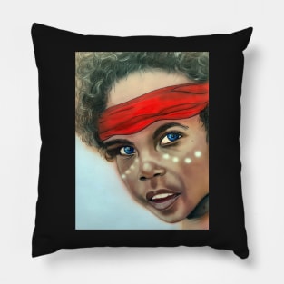 Australian indigenous child Red bandanna Pillow