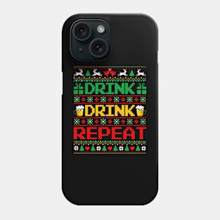 Christmas Drink Drink Repeat Funny Phone Case