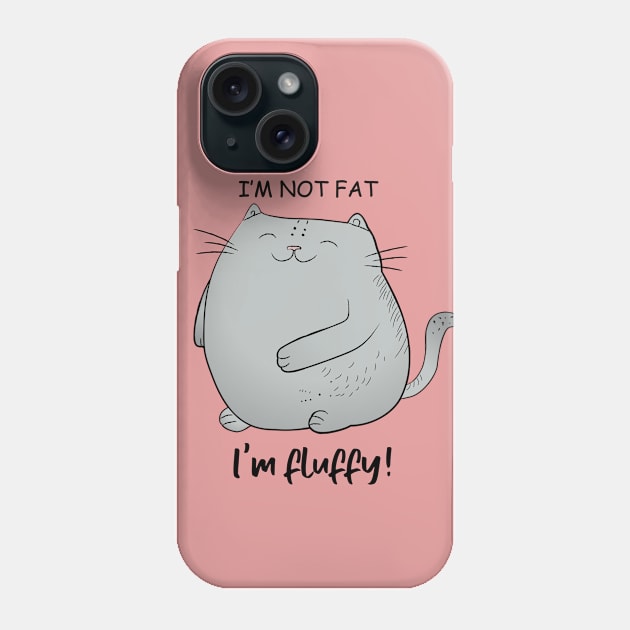 I'm not fat, I'm fluffy! Funny Curvy Cat Phone Case by KOTOdesign