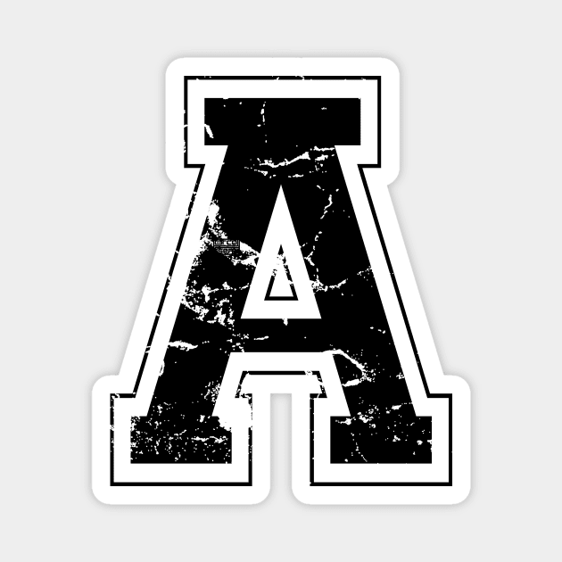 Initial Letter A Black Jersey Sports Athletic Player Magnet by porcodiseno