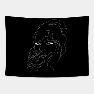 Minimal line art Tapestry