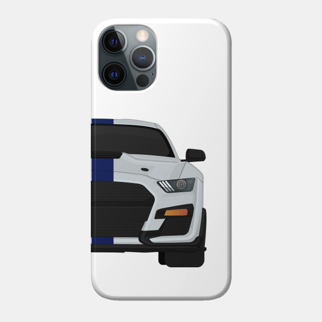 Shelby GT500 2020 Iconic-Silver + Kona-Blue Stripes - Mustang Shelby Gt500 - Phone Case