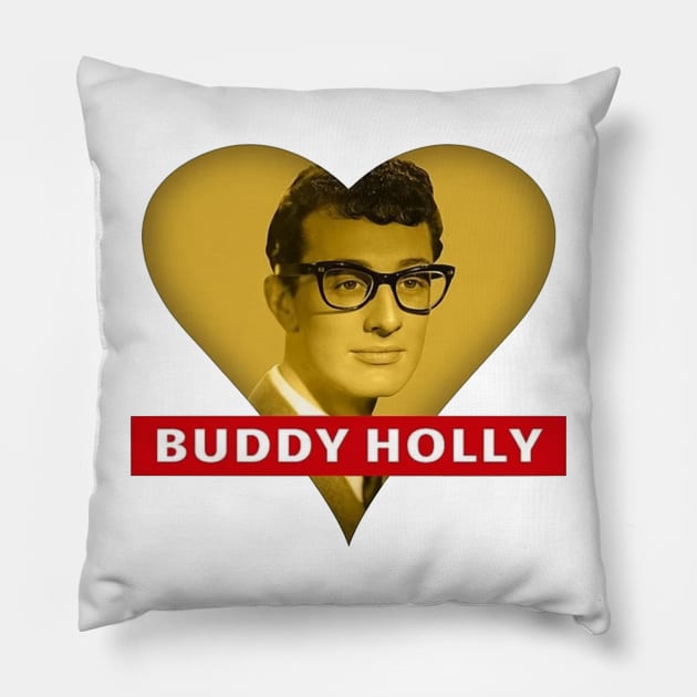 Love buddy holly Pillow by chaxue