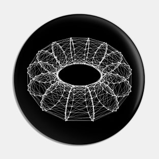 Digital Donut Wireframe Pin