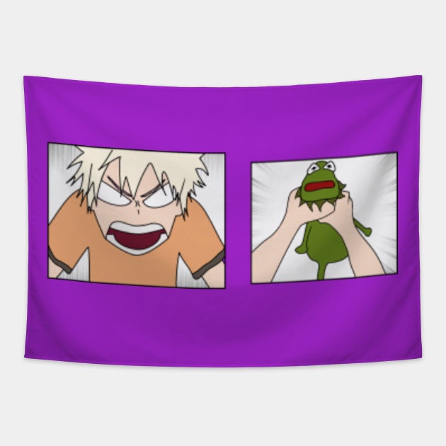 Bakugo Katsuki And Kermit The Frog Boku No Hero Academia Tapestry Teepublic