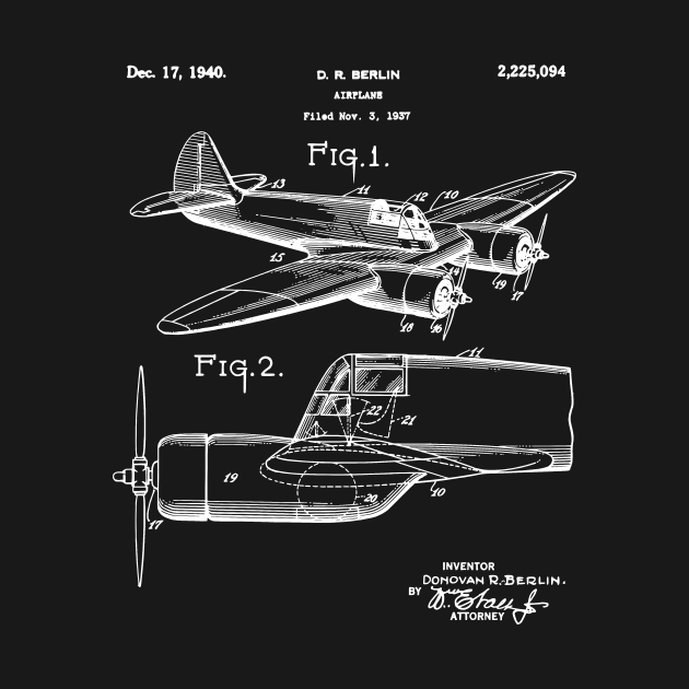 Vintage Airplane WWII Blueprint Patent Aviation History Airplane World War II by Yesteeyear