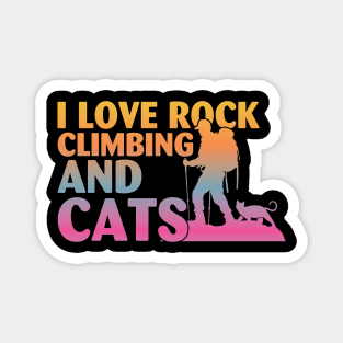 I Love Rock Climbing & Cats Cute Kitty Cat Lover Magnet