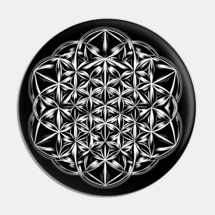 Monochromatic Flower of Life Pin