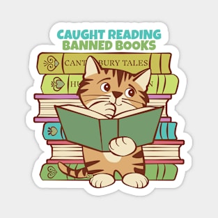 Caught Reading Banned Books Kitten Magnet