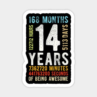 14Th Birthday 14 Years Old 168 Months Magnet