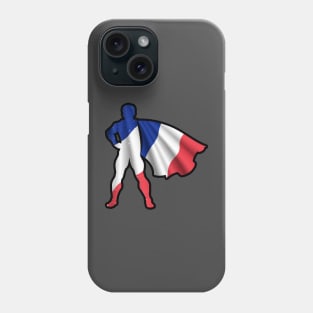 France Hero Wearing Cape of French Flag Hope and Peace Unite in France Phone Case