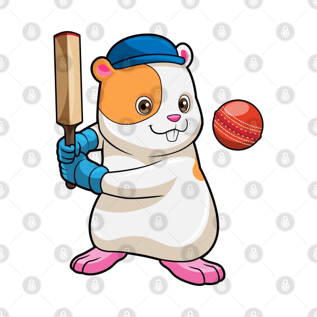 Hamster at Cricket with Cricket bat & Cap by Markus Schnabel