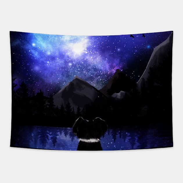 Stars and dog Tapestry by patchirisuu's corner store