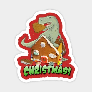 Christmas T-Rex Attack! Magnet