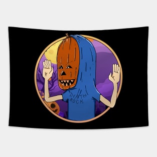 Halloween Beavis Pumpkinhead Tapestry