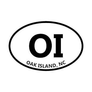 OI - Oak Island NC Modern Style Oval Design T-Shirt