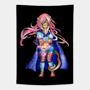 Sorcerer cat creates a fireball Tapestry