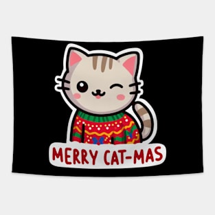 Merry Cat-Mas Tapestry