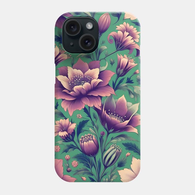 Purple Flowers Phone Case by Jenni Arts