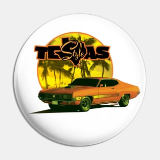 Texas-Style 1970 Torino Beach scene bold yellow and orange colors Pin