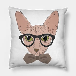 Hipster Sphynx Cat Pillow