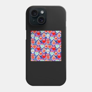 Sacred hearts on the bright galaxy background Phone Case