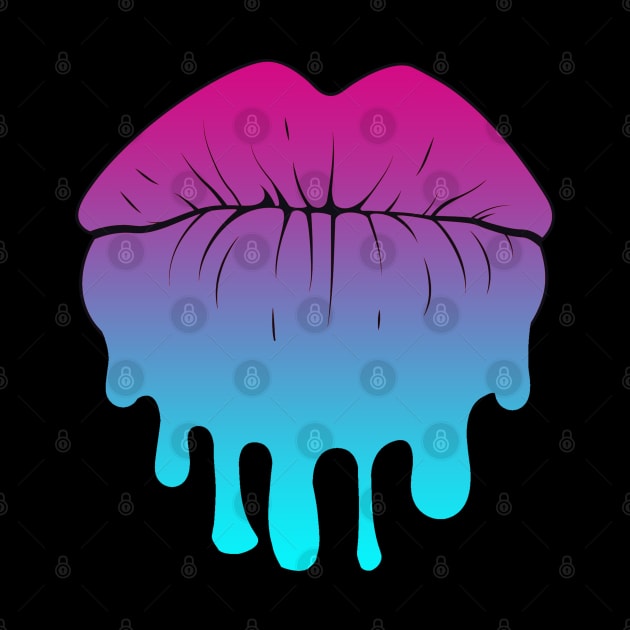 Vaporwave Dripping Lips Pursed by aaallsmiles