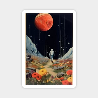 Space Flower Field - Vintage Art Magnet