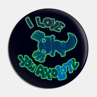 I LOVE YOU AXOLOTL blck mud puppy Pin