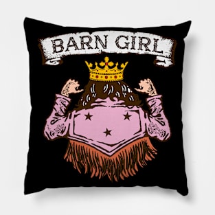 Barn Girl I Equestrian Pony Horse Fan Pillow