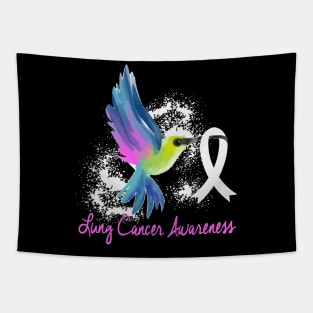 I Wear White Lung Cancer Awareness Tapestry