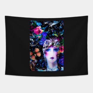 JEWEL COLOUR ART DECO FLAPPER COLLAGE POSTER PRINT Tapestry