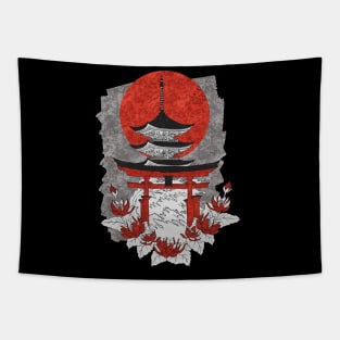 Old Japanese Castle Tapestry