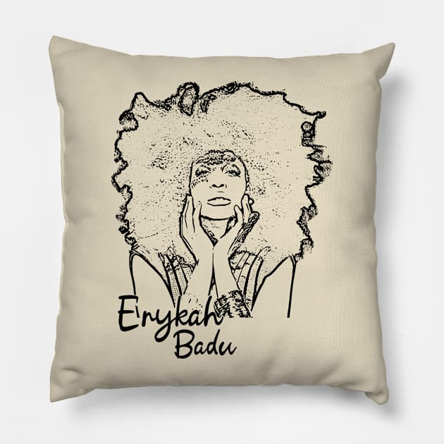 Beauty of erykah badu Pillow by Degiab