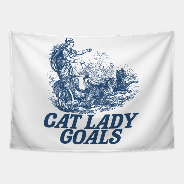 Cat lady goals funny Viking freya spinster childfree Tapestry by CamavIngora