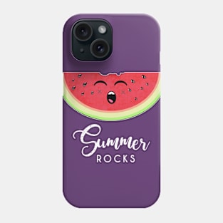 Summer rocks - Funny Watermelon Rock Hand Festival T Shirt Phone Case